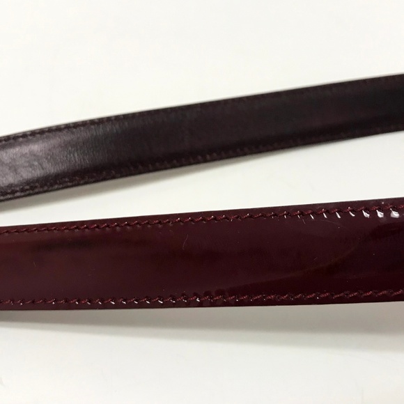 Salvatore Ferragamo Bordeaux Patent Leather Belt Size XL NWT